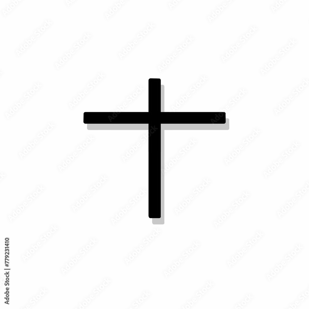 Christian cross christ , religion simple symbol with stars . Pray god.