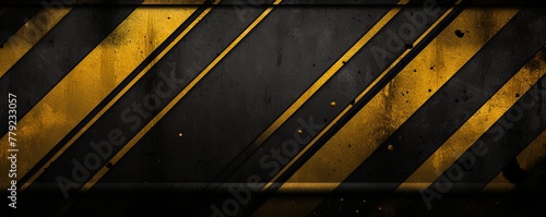 Gold black grunge diagonal stripes industrial background warning frame, vector grunge texture warn caution, construction, safety background with copy space for photo or text design photo