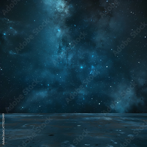 A dark blue sky with a few stars and a large cloud. The sky is empty and the stars are scattered throughout