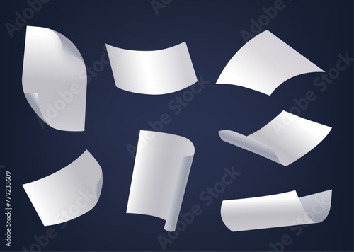 Falling Paper Sheets Descend Swiftly, Their Edges Sharp And Corners Creased, A Flurry Of Movement In The Atmosphere