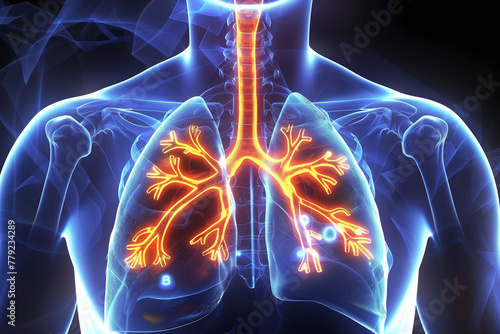 Radiant Illustration of Human Respiratory System Anatomy