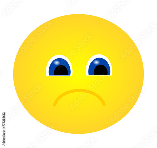 Sticker with emoticon in a bad mood
