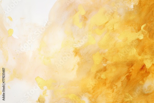 Gold watercolor light background natural paper texture abstract watercolur Gold pattern splashes aquarelle painting white copy space for banner design, greeting card © Lenhard