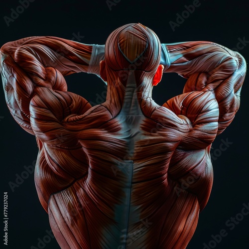 Close-up capturing muscles in flexion during a strength training regimen, illustrating the intensity of gym workouts.