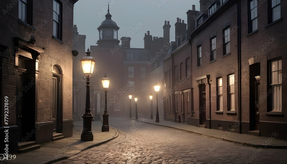 Victorian-Street-Lamplighters-Gas-Lamps-Cobblest- 3