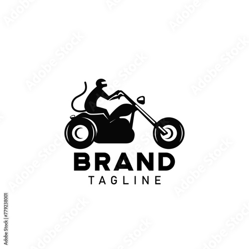 Monkey Riding Motorcycle Logo Icon Design Symbol Template Flat Style Vector