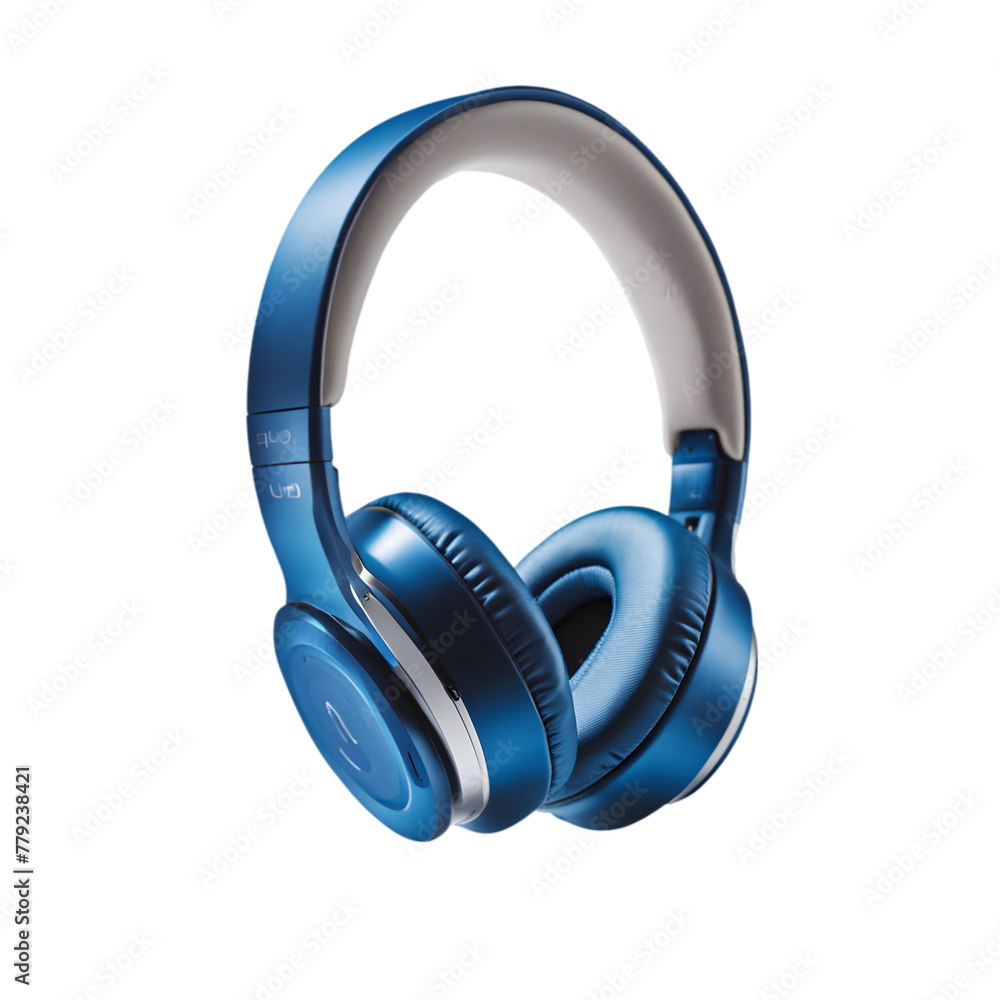 Wireless On-Ear Headphones - Blue Illustration Art Transparent Background Generative AI Wireless On-Ear Headphones - Blue Illustration Art Transparent Background Generative AI