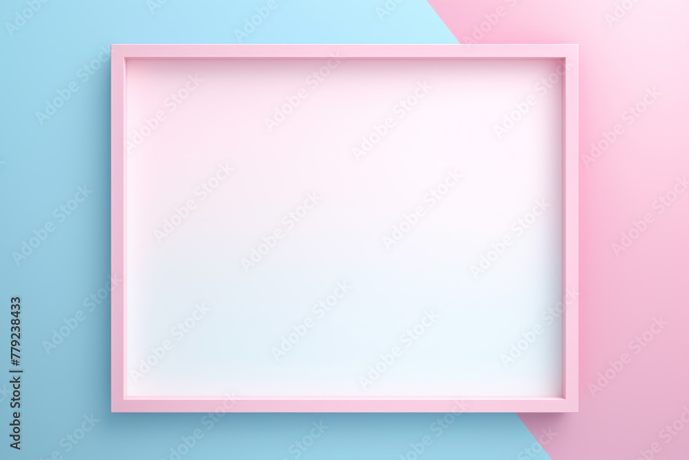 Pink and blue abstract background or pattern with empty mockup frame, creative design template with copyspace Pink and blue abstract background or pattern with empty mockup frame, creative design template with copyspace