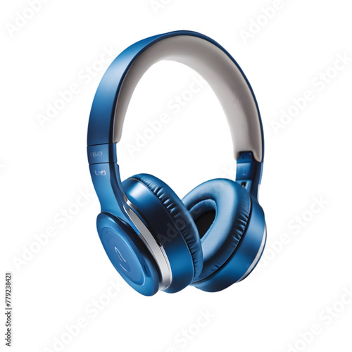 Wireless On-Ear Headphones - Blue Illustration Art Transparent Background Generative AI
