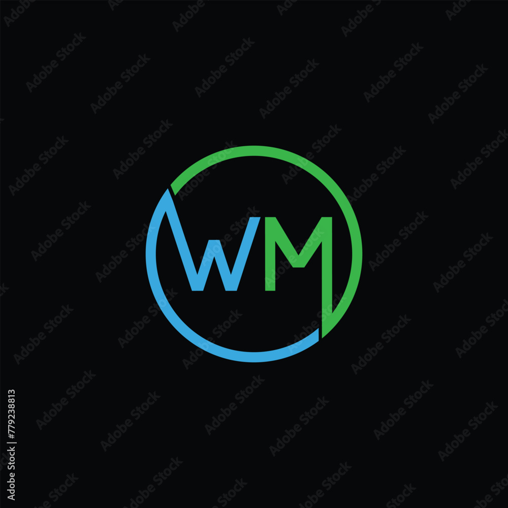 WM Letter Initial Logo Design Template Vector Illustration