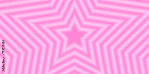 Pink concentric stars background. Preppy y2k pattern in pastel colors with aura gradient effect. Groovy psychedelic poster design with blurry hypnotic effects. Vector graphic illustration.