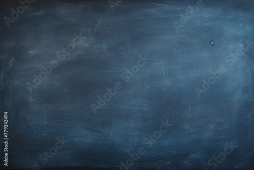 Indigo blackboard or chalkboard background with texture of chalk school education board concept, dark wall backdrop or learning concept with copy space blank for design photo text or product