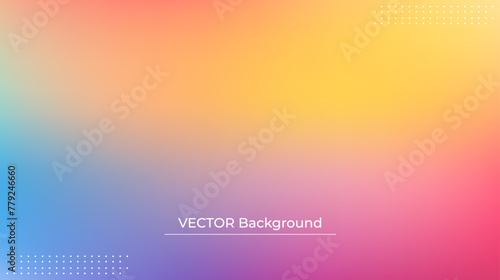 Smooth and blurry colorful gradient mesh background. Modern bright rainbow colors. Easy editable soft colored vector banner template. Premium quality