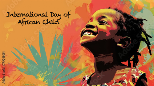 International Day of African Child. African child day poster background.