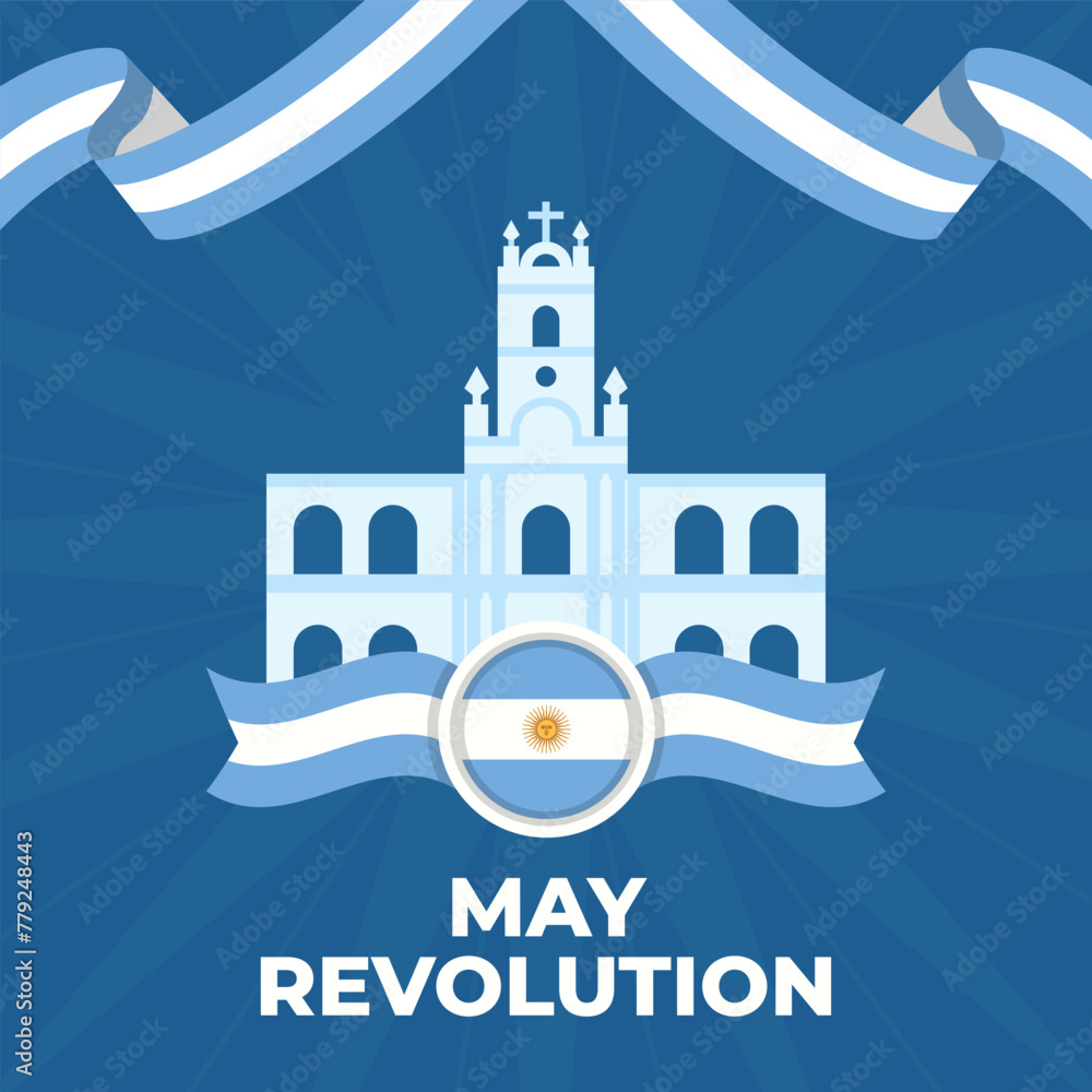 May Revolution Day Illustration vector background. Celebration of Argentina May Revolution. Vector eps 10