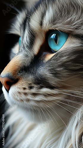 Close-up of Blue-Eyed Cat

