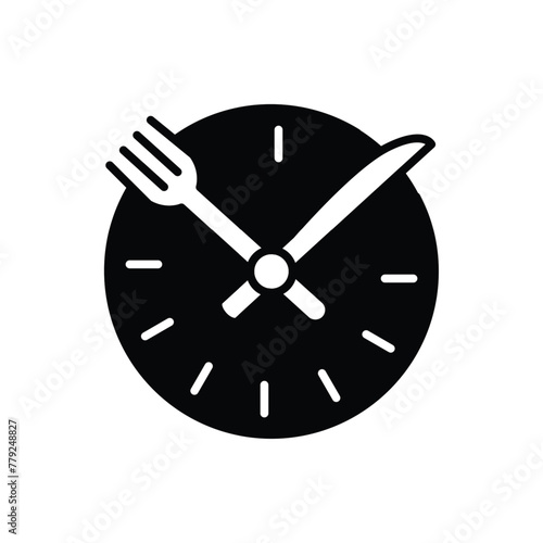 meal timing solid icon vector design good for website or mobile app