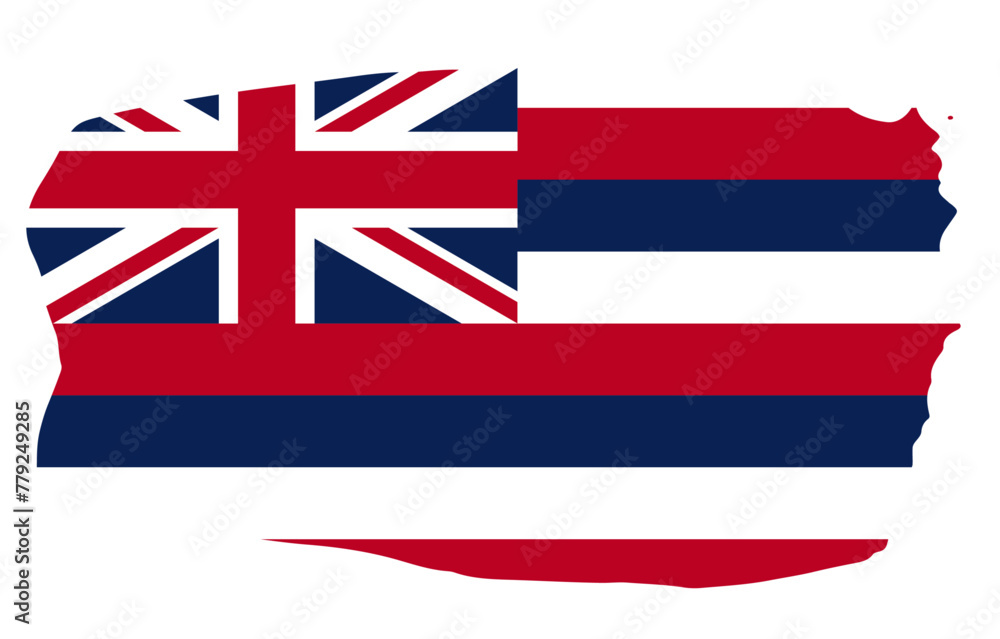 Hawaii state flag with palette knife paint brush strokes grunge texture design. Grunge United States brush stroke effect Hawaii state flag with palette knife paint brush strokes grunge texture design. Grunge United States brush stroke effect