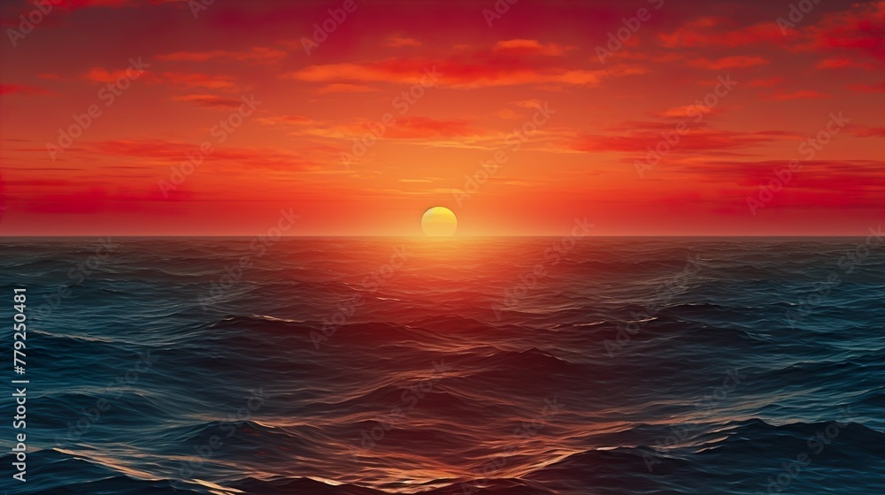 sunset over the sea  high definition(hd) photographic creative image