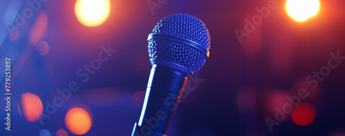podcast microphone on stage photo