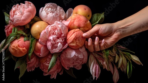 hand holding a bouquet of flowers