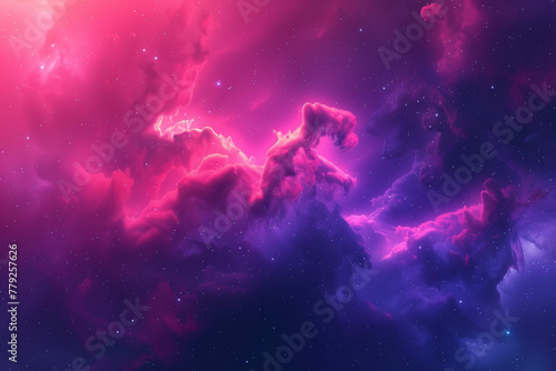 A Celestial Dream Nebula and Stars in Deep Space photo