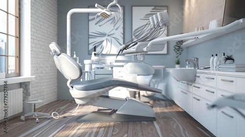 Modern Dentist Office Interior with New Chairs