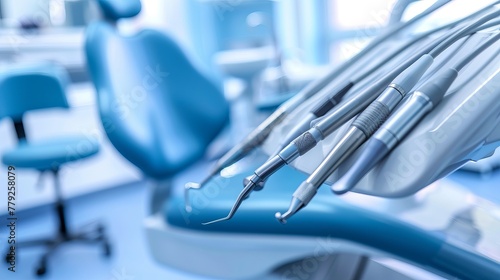 Professional Dentistry Chair and Dentist Tools 