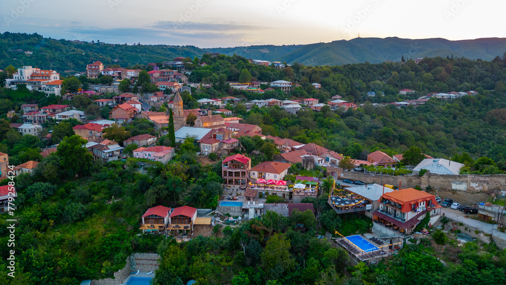 Fototapeta premium Panorama view of Sighnaghi town in Georgia