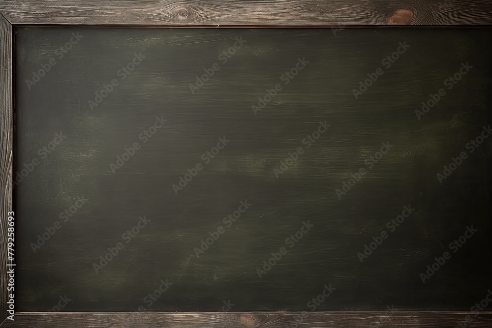 Olive blackboard or chalkboard background with texture of chalk school education board concept, dark wall backdrop or learning concept with copy space blank for design photo text or product - obrazy, fototapety, plakaty 