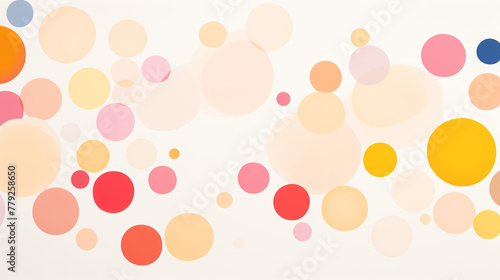 Bokeh Circles Abstract, Warm Color Palette, Blurred Background with Copy Space