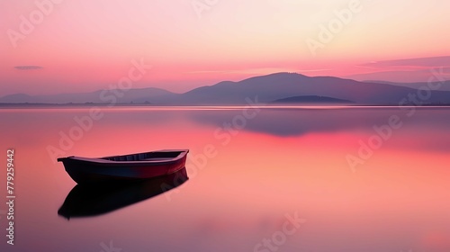 Dawn's Reflection: Quiet Waterscape./n