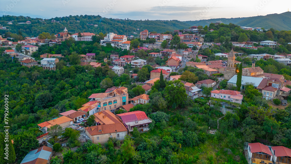 Panorama view of Sighnaghi town in Georgia