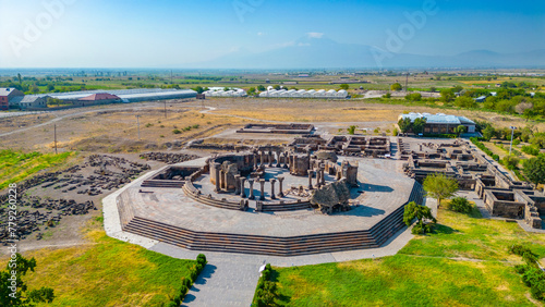 Ruins of the Zvartnots cathedral in Armenia