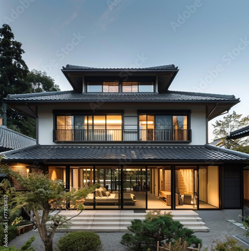  a contemporary English house with traditional Japanese architecture, 4 bedroom with a loft room and balcony