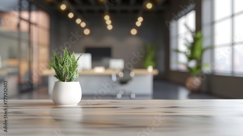 Defocused and Blur Photo of Simple and Unique Workplace Interior © dheograft