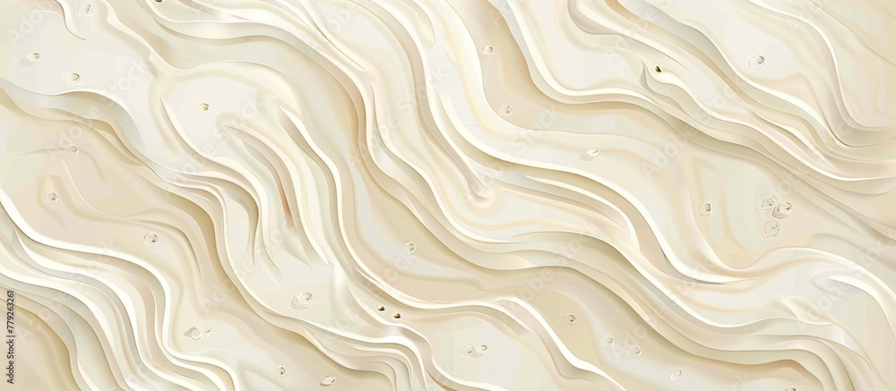 Close up of a natural material with beige and brown waves resembling a marble texture. The pattern resembles the sand landscape, showcasing the geology of the flooring ingredient Close up of a natural material with beige and brown waves resembling a marble texture. The pattern resembles the sand landscape, showcasing the geology of the flooring ingredient