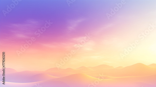 Sunrise Over Mountain Ranges, Warm Gradient, Abstract Nature Landscape with Copy Space