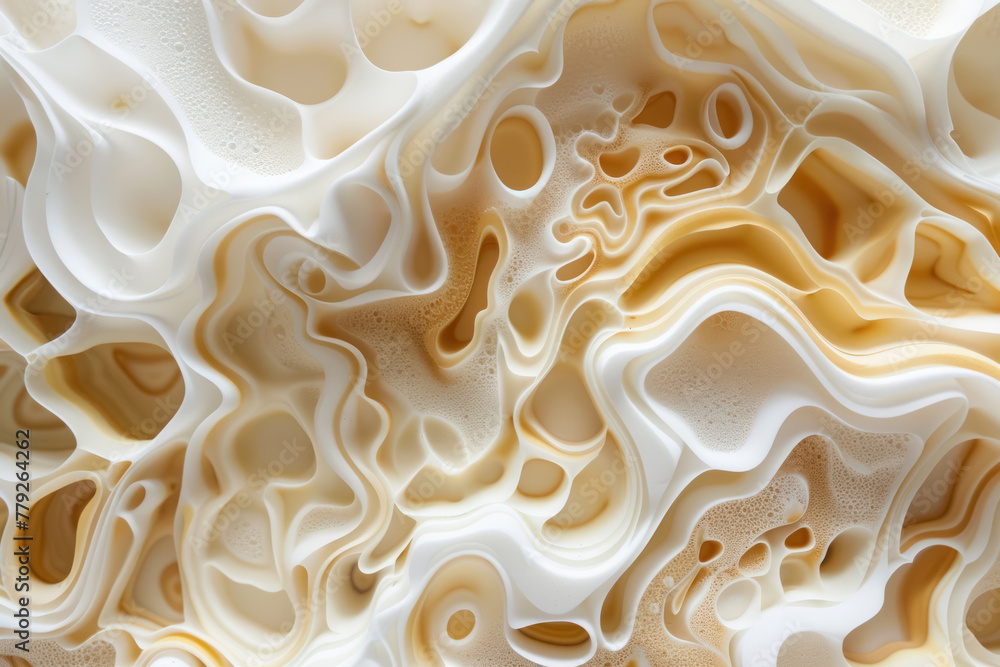 abstract creamy foam pattern with soft brown and beige tones for background design