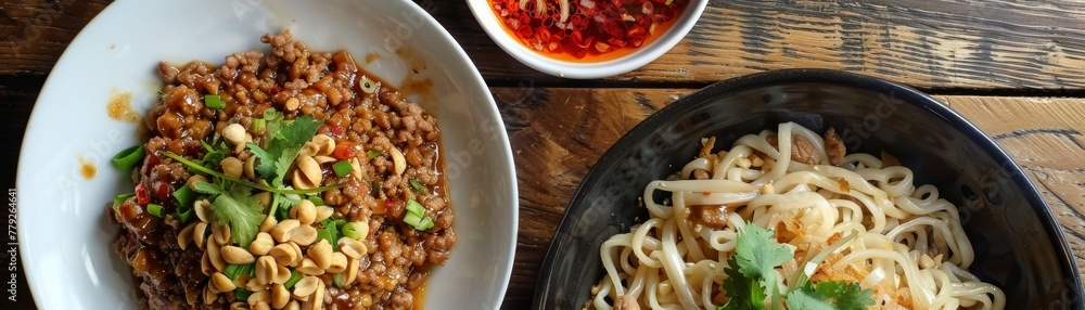 Dan Dan Noodles peanut sauce drizzle Dan Dan Noodles peanut sauce drizzle