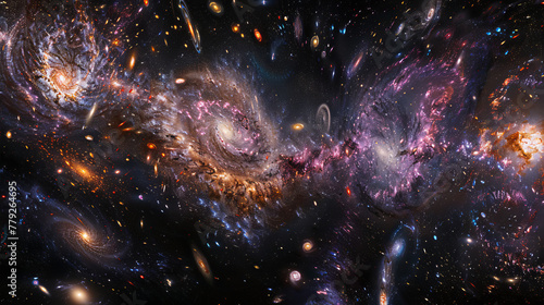 The whole Universe with fillaments, made with billions of Galaxies. photo