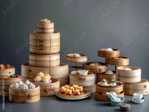 Dim Sum variety culinary art pieces