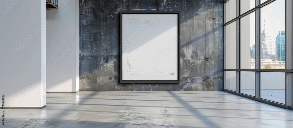 A close-up view of a single picture frame placed near a window inside a room, allowing natural light to illuminate the frame and its content A close-up view of a single picture frame placed near a window inside a room, allowing natural light to illuminate the frame and its content