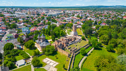 Konstfotografi Panorama view of the Princely court in Romanian town Targoviste