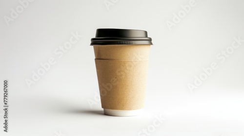 Disposable coffee cup. Coffee on white background