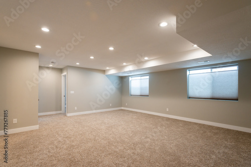 a large empty basement room