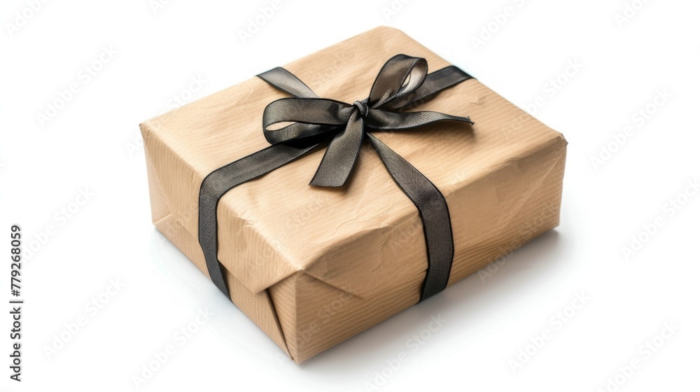 Gift box on white background. Minimalist gift box design Gift box on white background. Minimalist gift box design