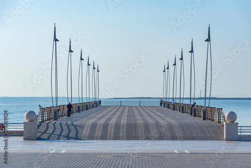 Pier at the seaside promenade in Baku, Azerbaijan photo