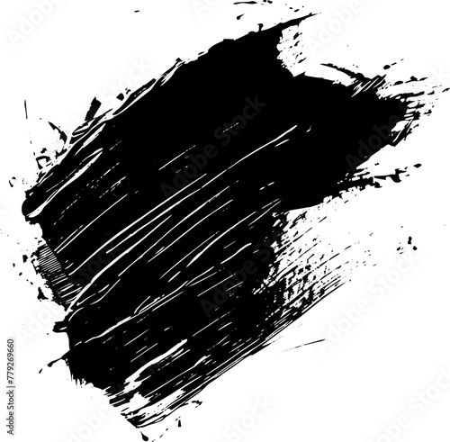 Black vector artistic paint brush stroke isolated on a white background