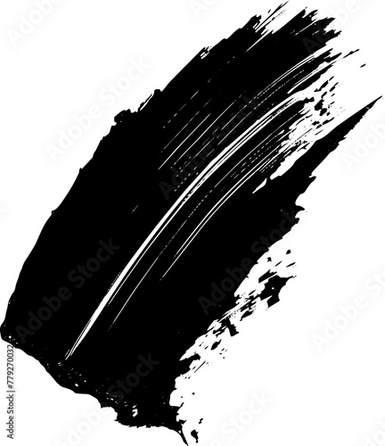 Black vector artistic paint brush stroke isolated on a white background